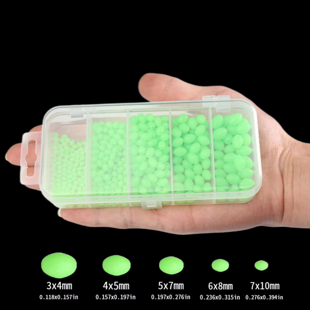 Fishing Lure Soft Plastic - 375 قطعة/المجموعة ليلة مضيئة الصيد الخرز